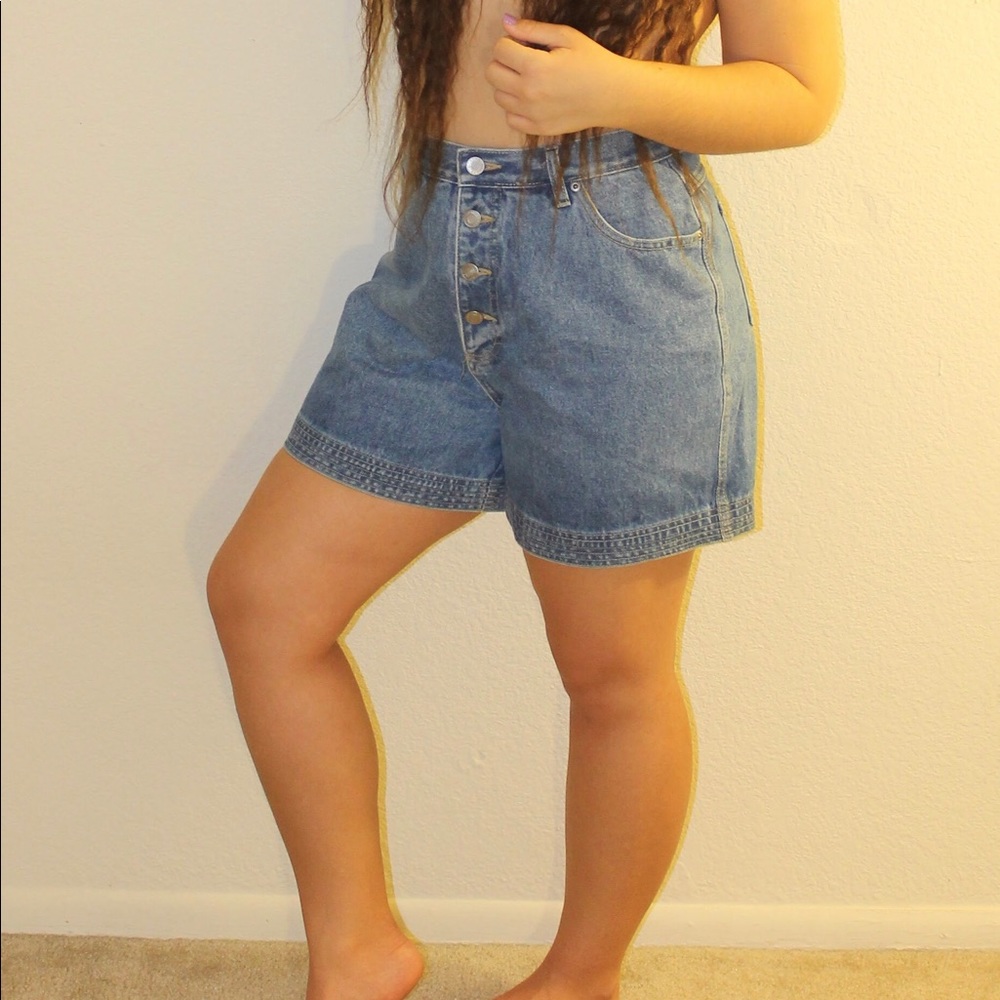 High Waisted Vintage Style Jean Shorts